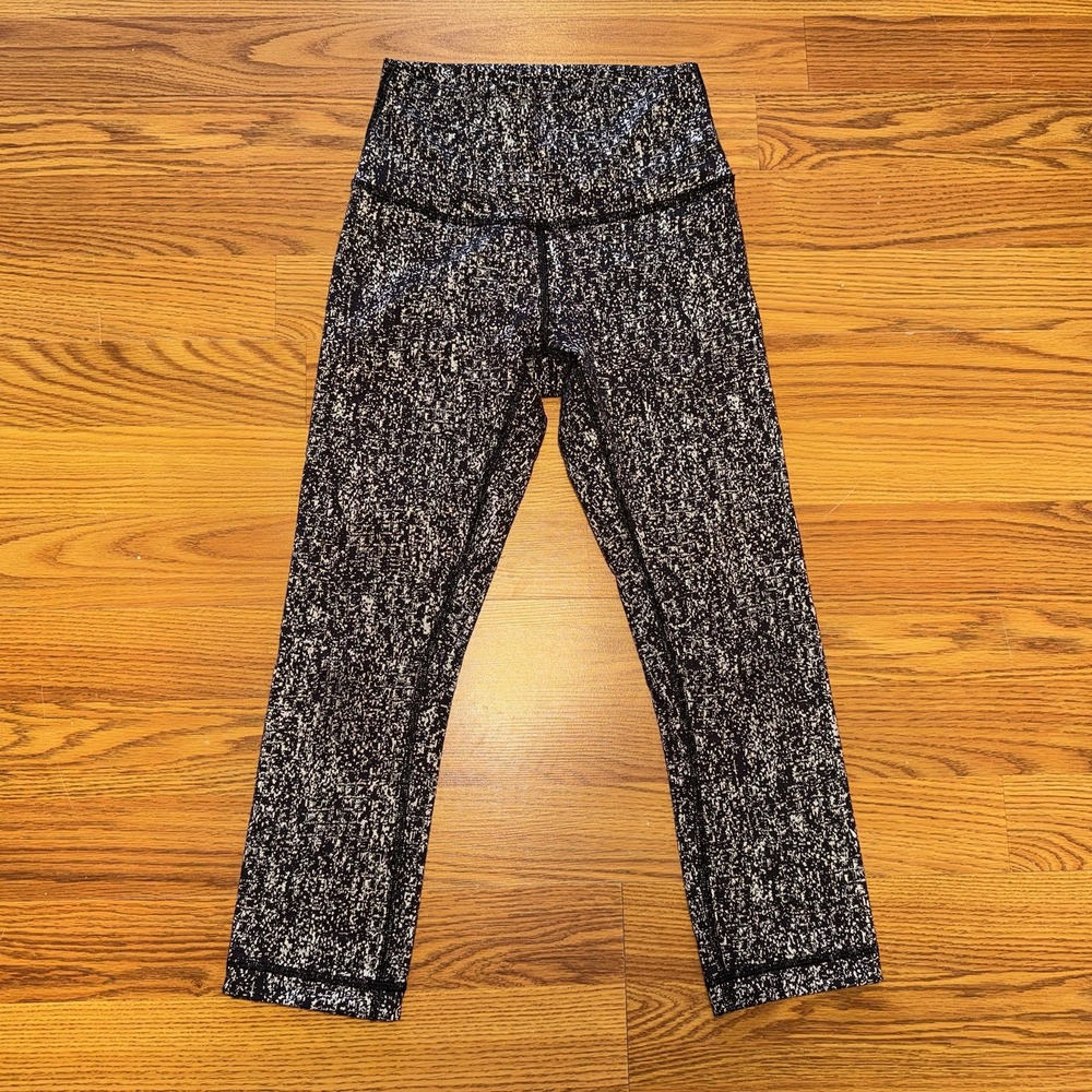 Lululemon Align Leggings Black White Speckled Size 2